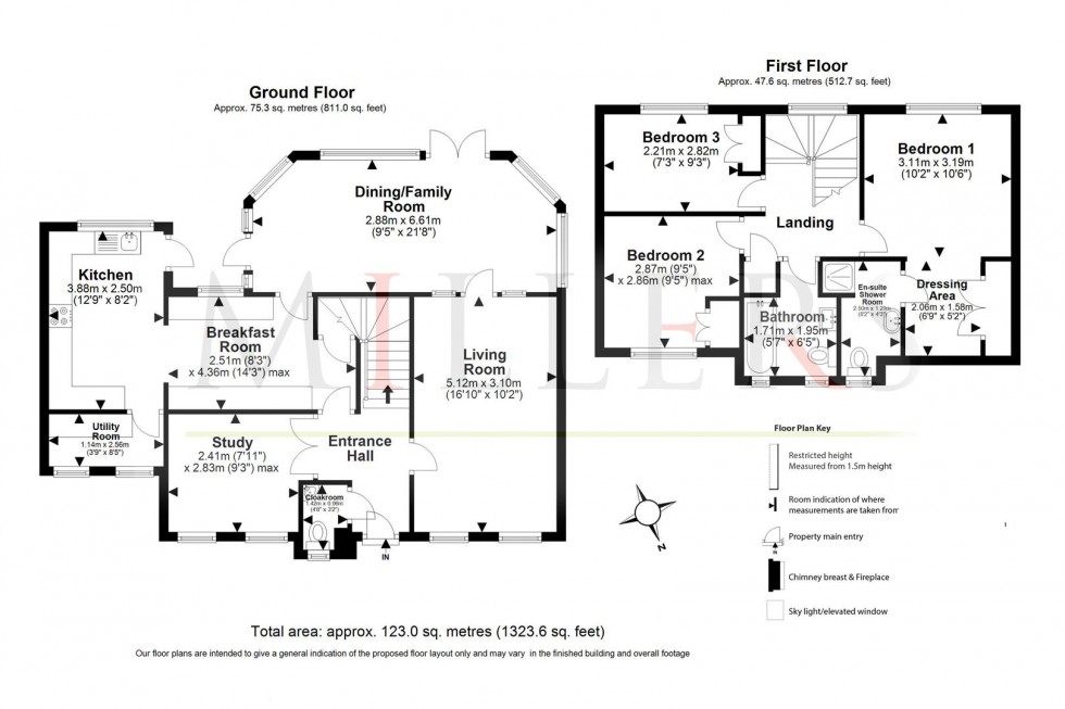 Floorplan for Cleves Close, Loughton