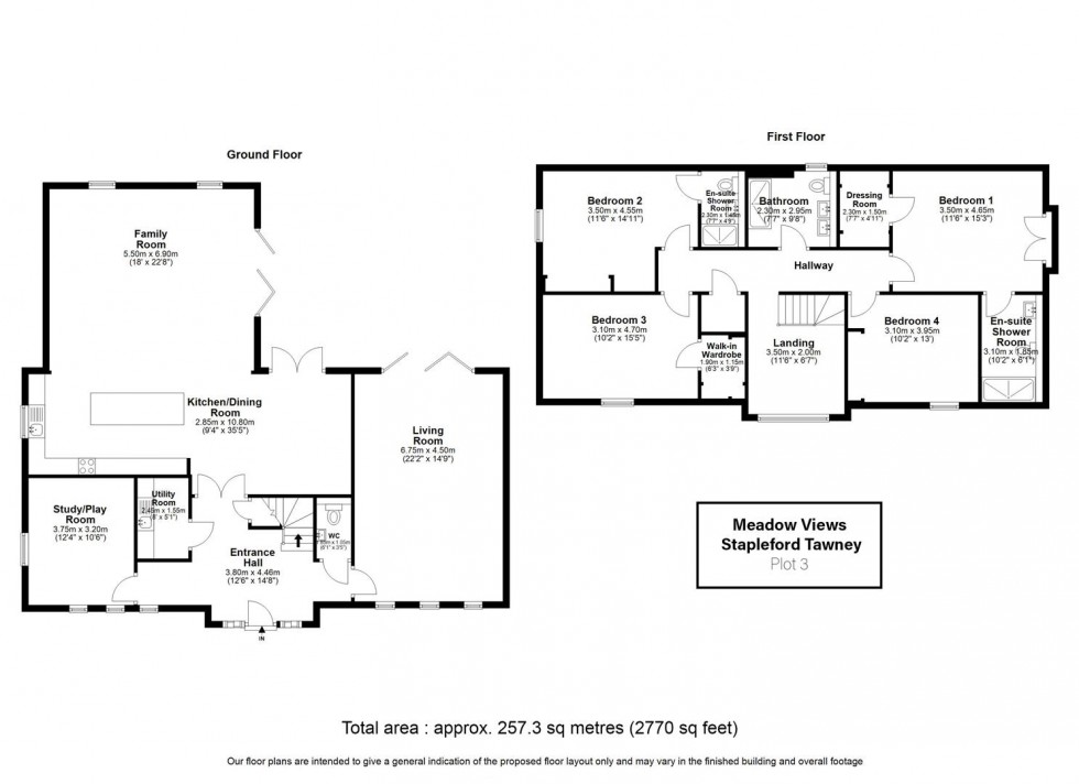 Floorplan for MEADOW VIEW, Epping Lane, Stapleford Tawney,