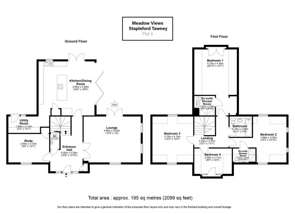 Floorplan for MEADOW VIEWS, Epping Lane, Stapleford Tawney,