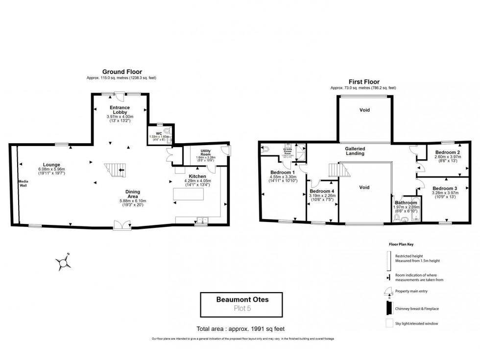 Floorplan for Kilnfield Barns, Woodhall Road, Chignal St. James