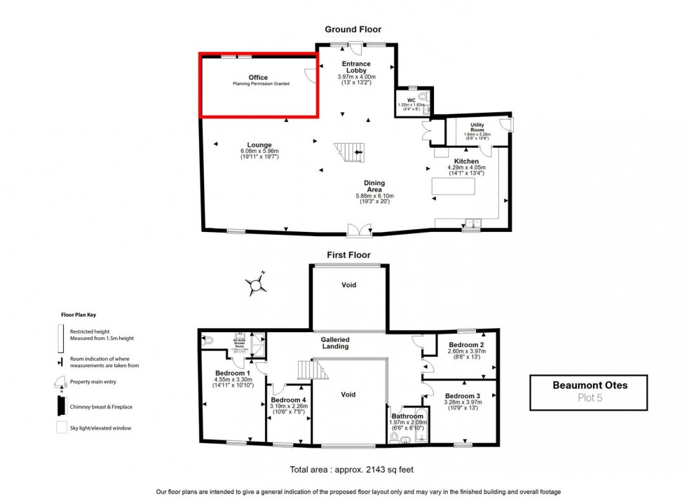 Floorplan for Kilnfield Barns, Woodhall Road, Chignal St. James