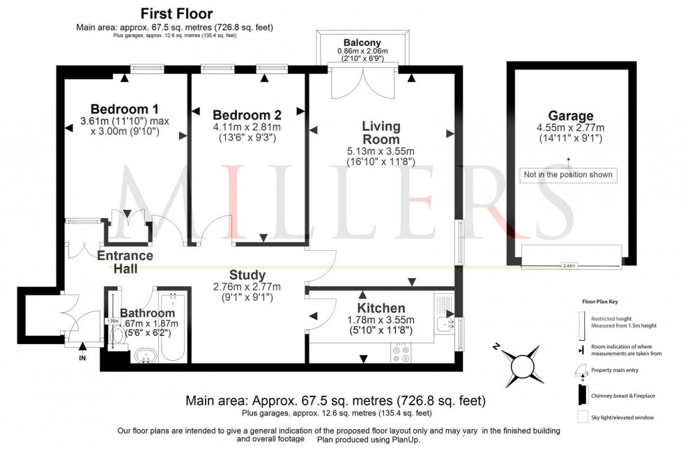 Floorplan for Spriggs Court, Palmers Hill, Epping.