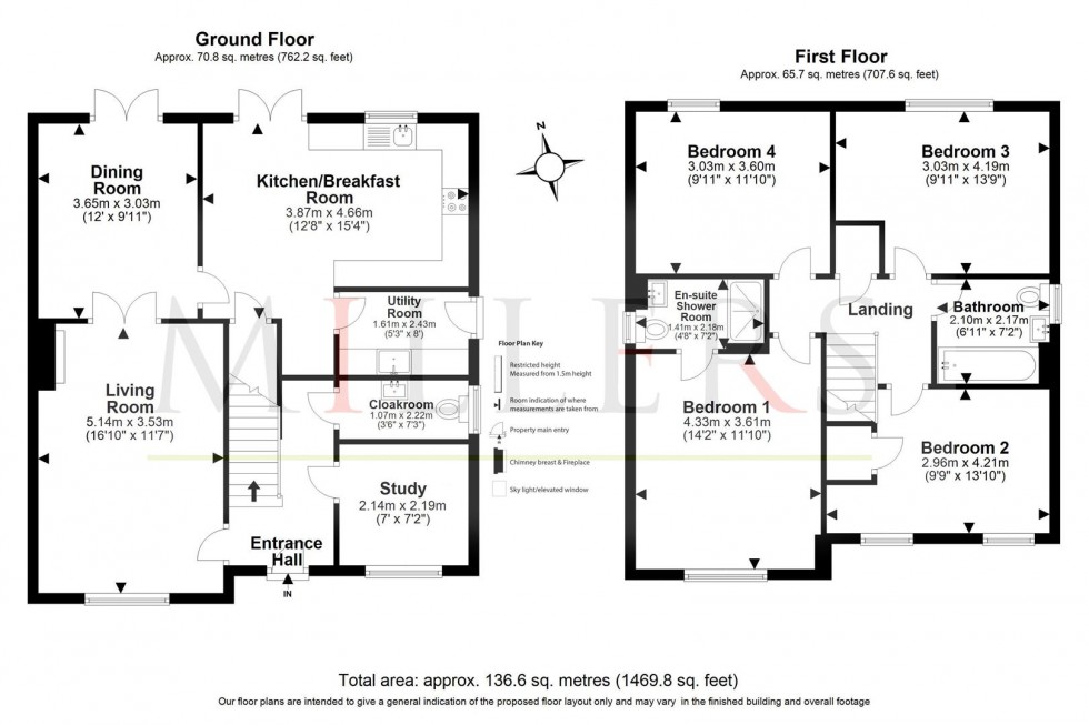 Floorplan for Huntley Road, Harlow