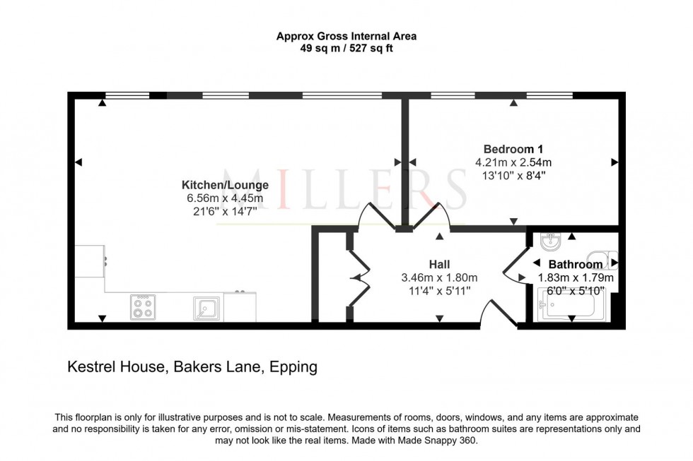 Floorplan for Kestrel House, Bakers Lane, Epping