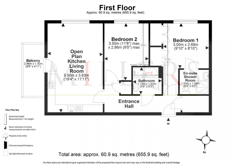 Floorplan for Blenheim Square, North Weald