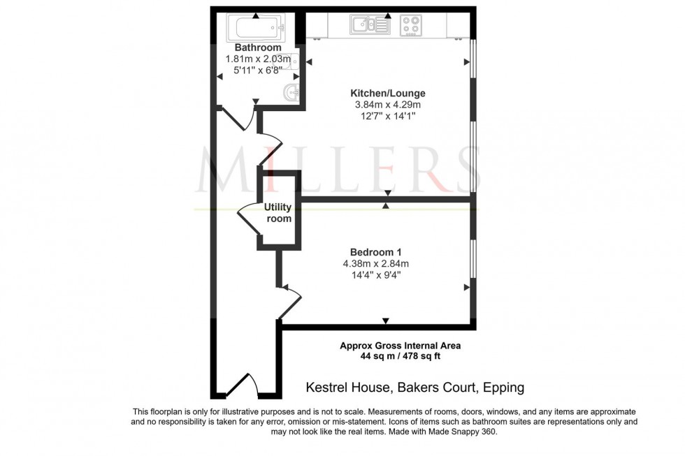 Floorplan for Kestrel House, Bakers Lane, Epping