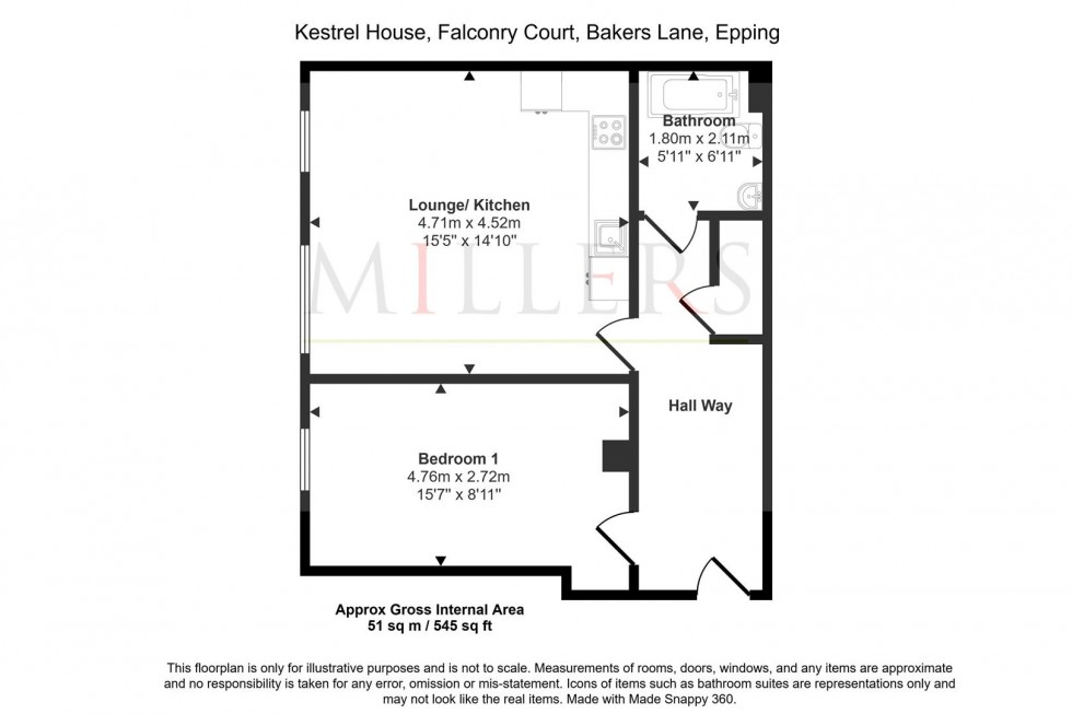 Floorplan for Kestrel House, Bakers Lane, Epping