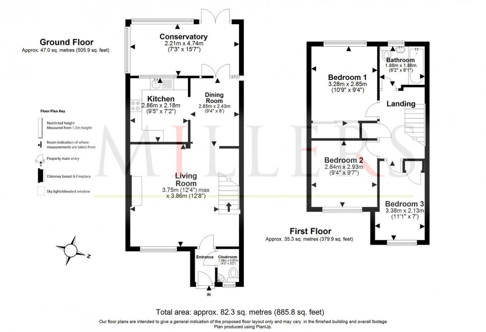 Floorplan for Green Close, Epping Green