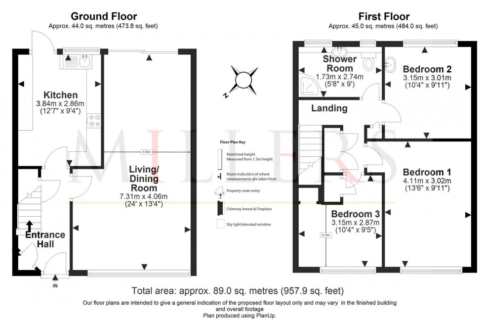 Floorplan for Parklands, Coopersale.