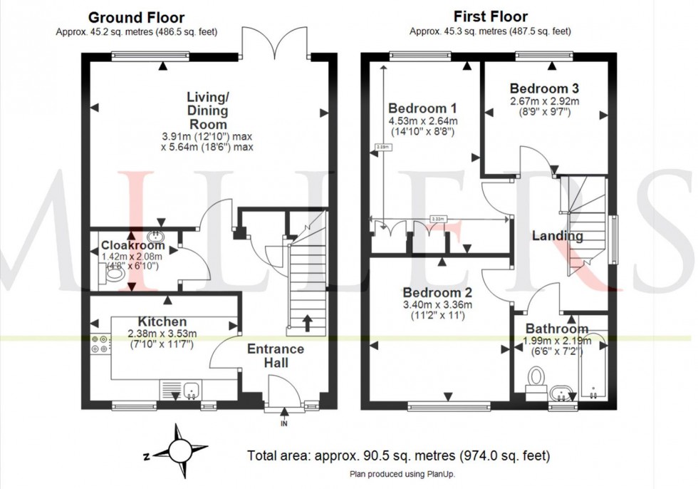 Floorplan for Barkers Way, Ongar