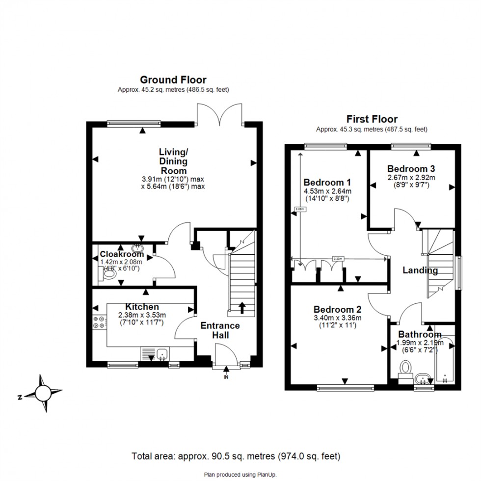 Floorplan for Barkers Way, Ongar