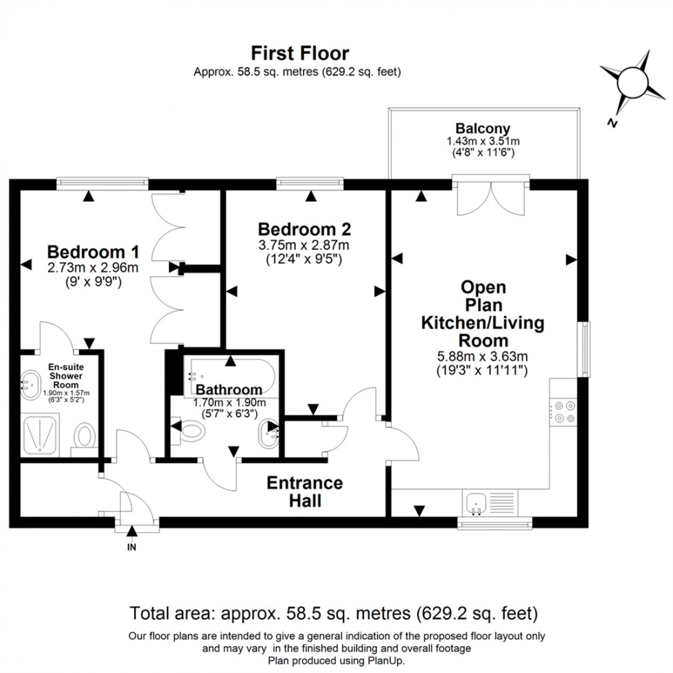 Floorplan for Blenheim Square, North Weald