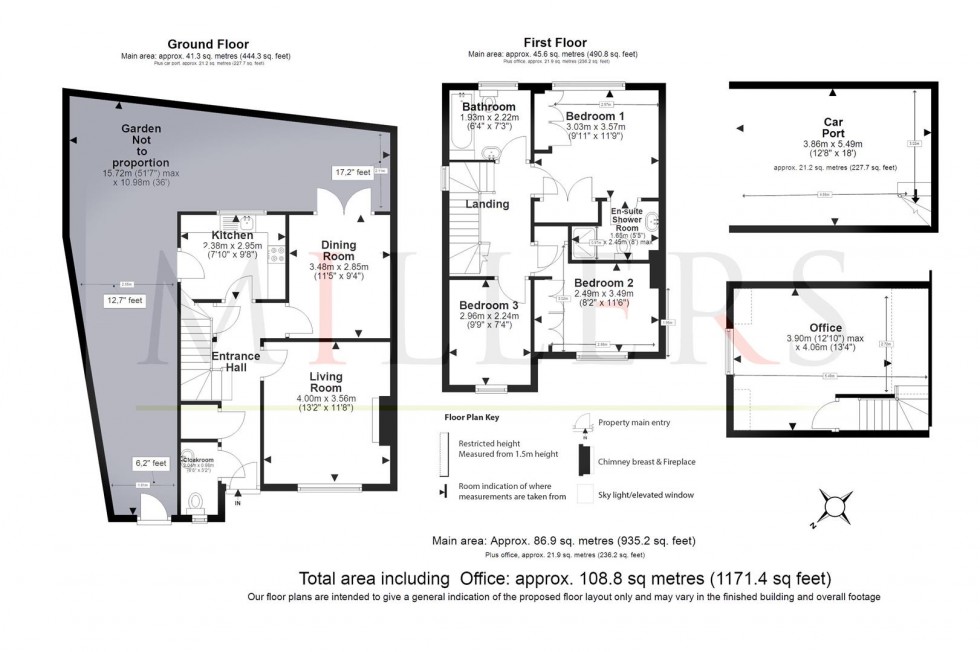 Floorplan for Coach House Cottage, Maltings Drive, Epping