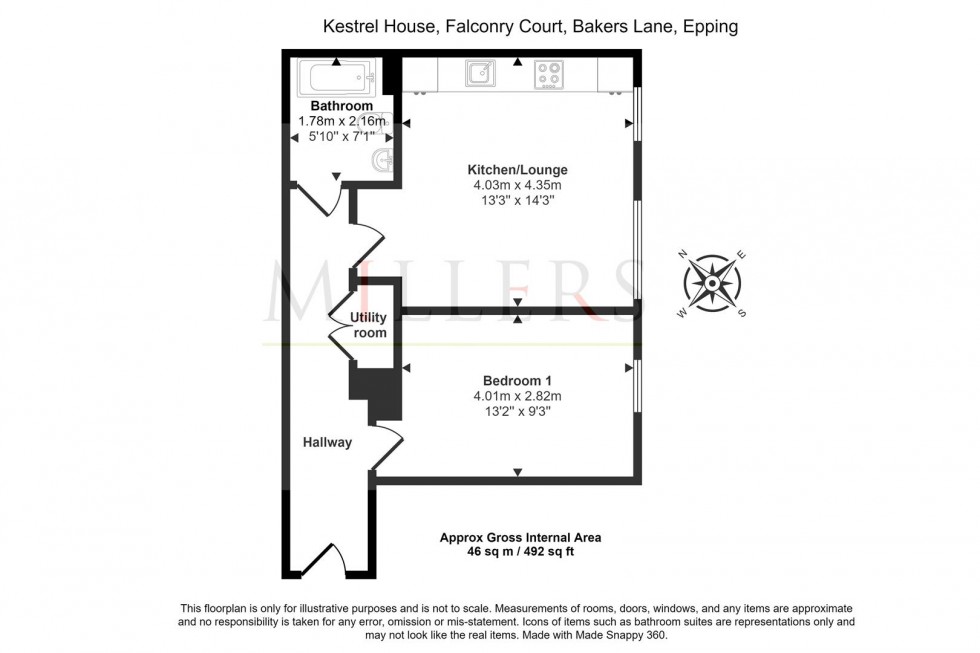 Floorplan for Kestrel House, Bakers Lane, Epping