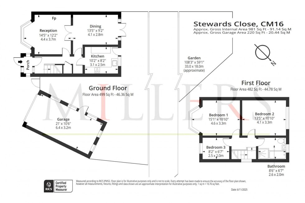 Floorplan for Stewards Close, Epping