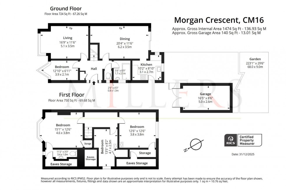 Floorplan for Morgan Crescent, Theydon Bois