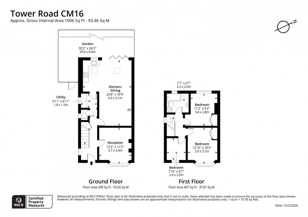 Floorplan for Tower Road, Epping