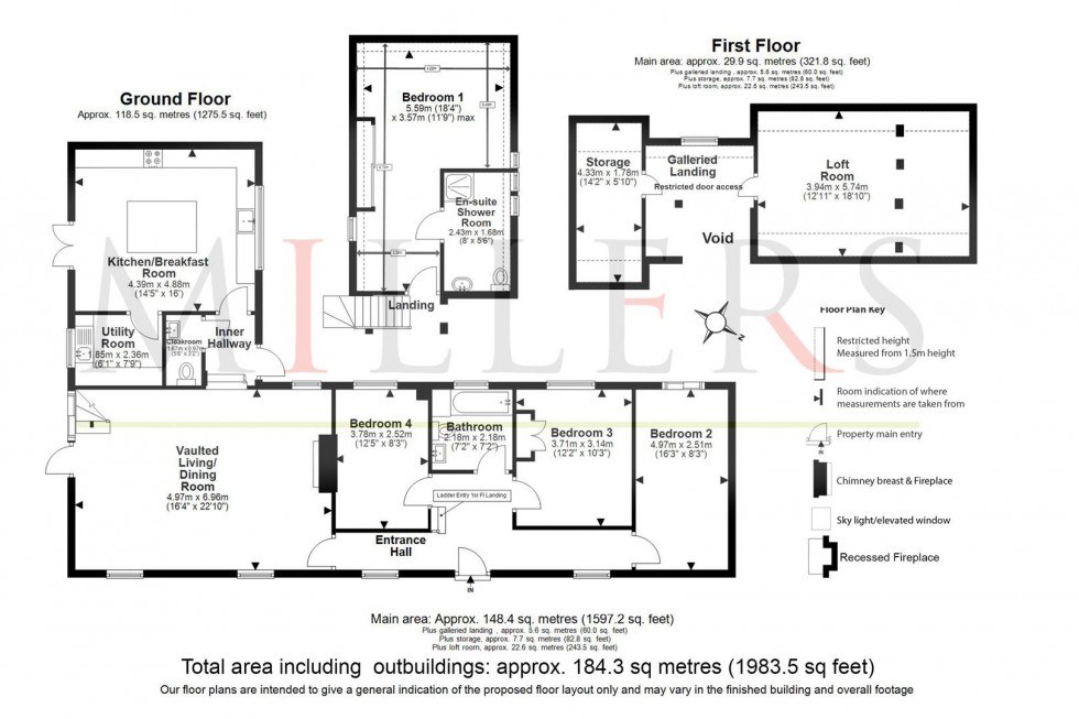 Floorplan for The Hall Barns, School Road, Stanford Rivers