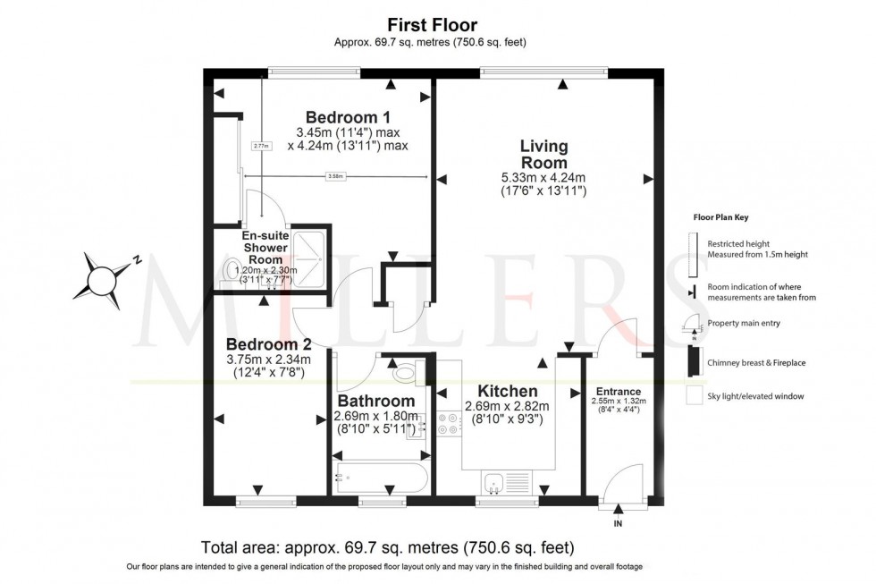 Floorplan for Fairlawns, Tidys Lane, Epping