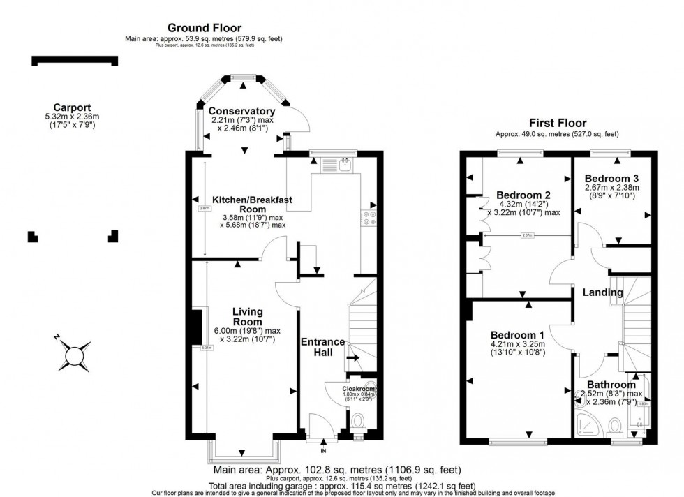Floorplan for The Magpies, Epping Green, Epping