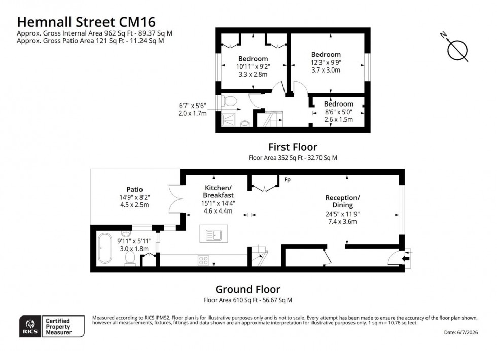 Floorplan for Hemnall Street, Epping