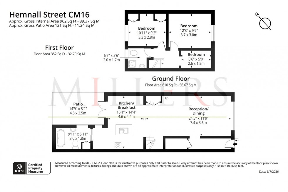 Floorplan for Hemnall Street, Epping