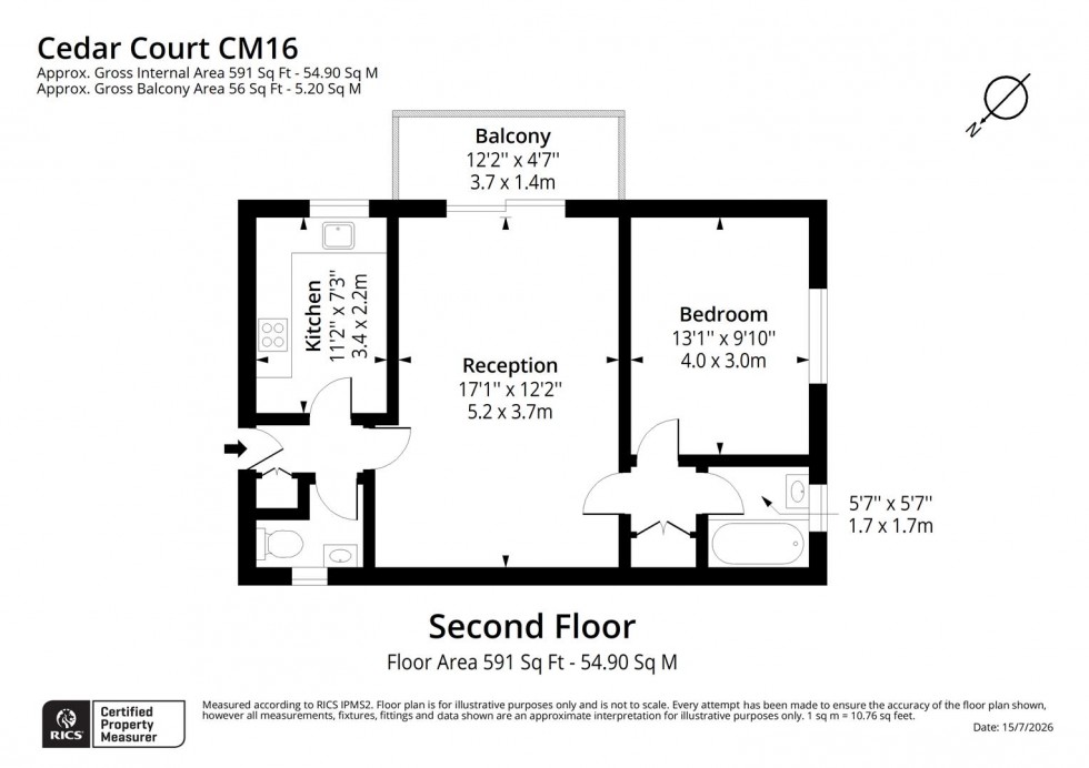 Floorplan for Cedar Court, Station Road, Epping