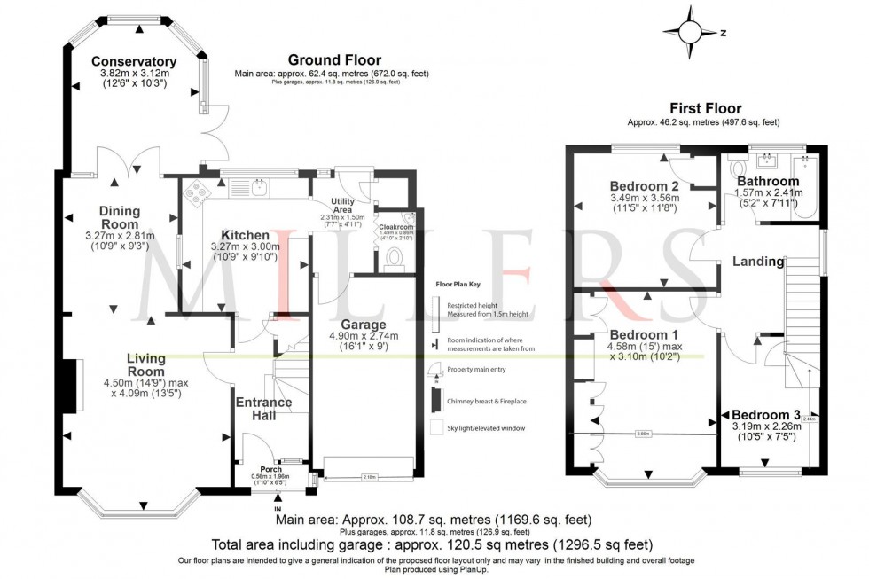 Floorplan for Dukes Avenue, Theydon Bois