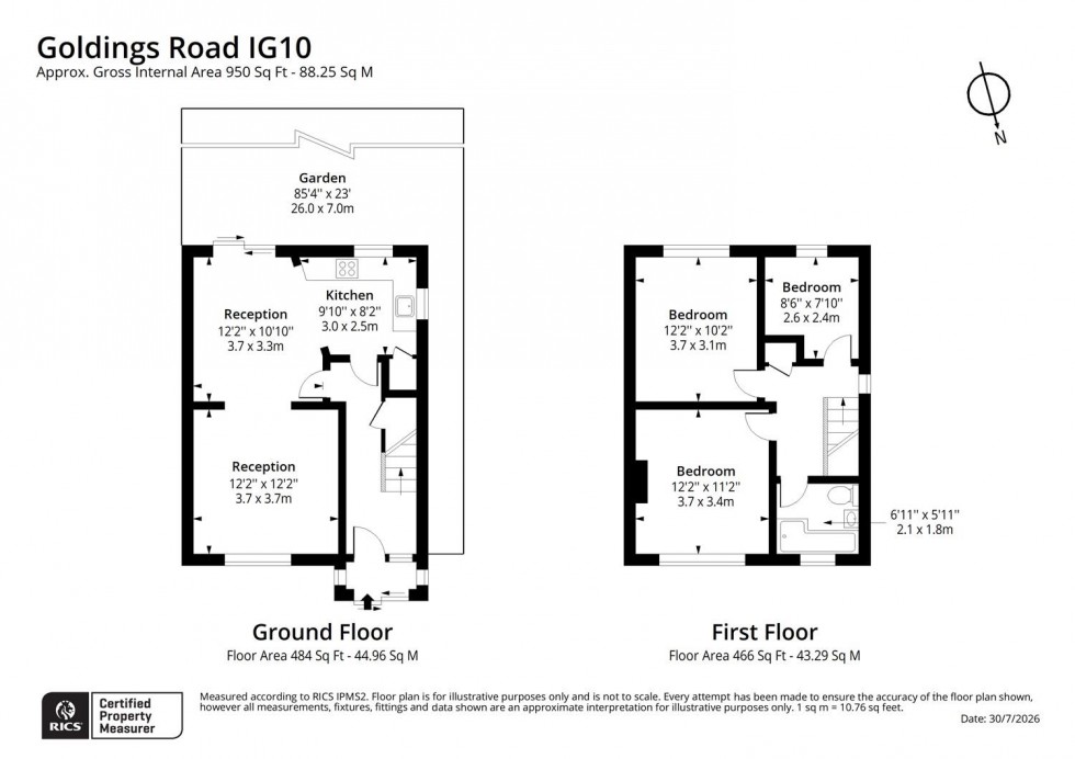 Floorplan for Goldings Road, Loughton